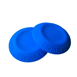 Yoga pads Esprit Yoga bleus pour protéger les poignets et les genoux pendant la pratique du yoga